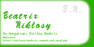 beatrix miklosy business card