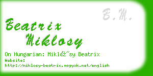 beatrix miklosy business card